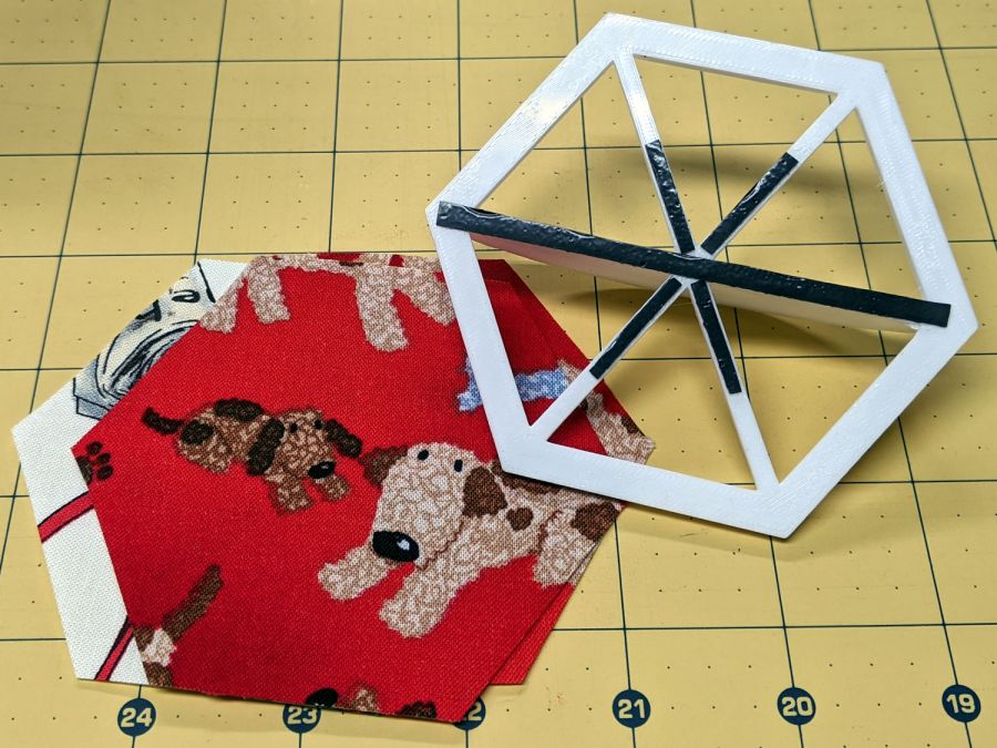 Hex Quilting Template - grip strips
