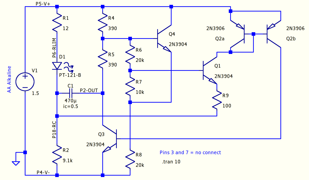 Discrete-transistor LM3909 LED&nbsp;Flasher