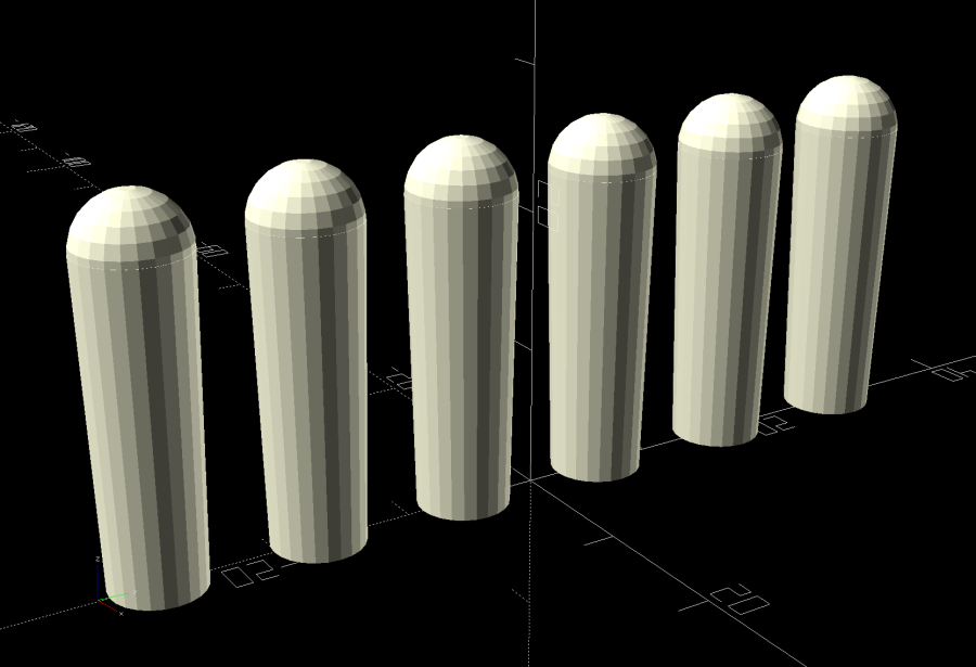 Shuttles Game pegs - tapered - solid model