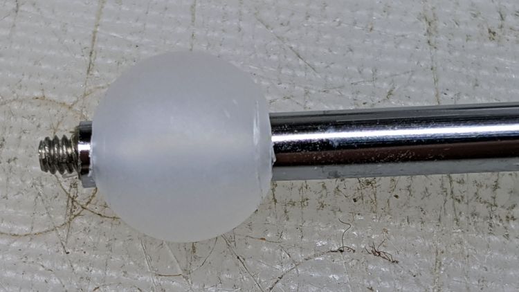 Helmet Mirror Ball Mount - drilled ball test