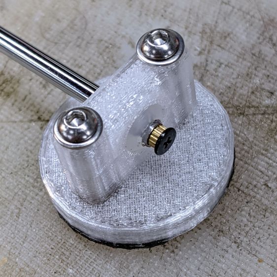 Helmet Mirror Ball Mount - assembled - rear view