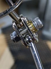 Bike Helmet Mirror: Brasswork Clamp