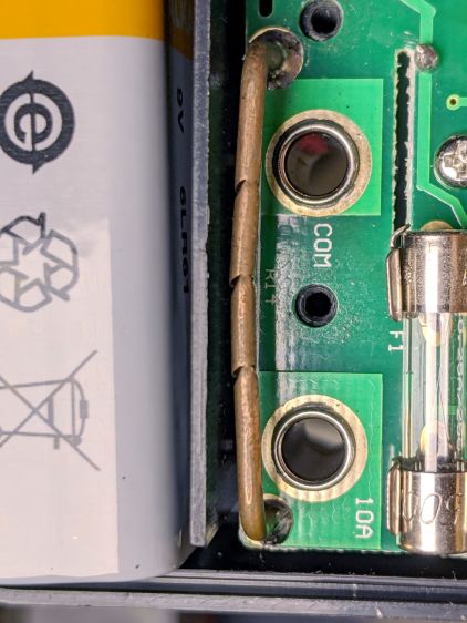 Multimeter current resistor - nipped copper wire
