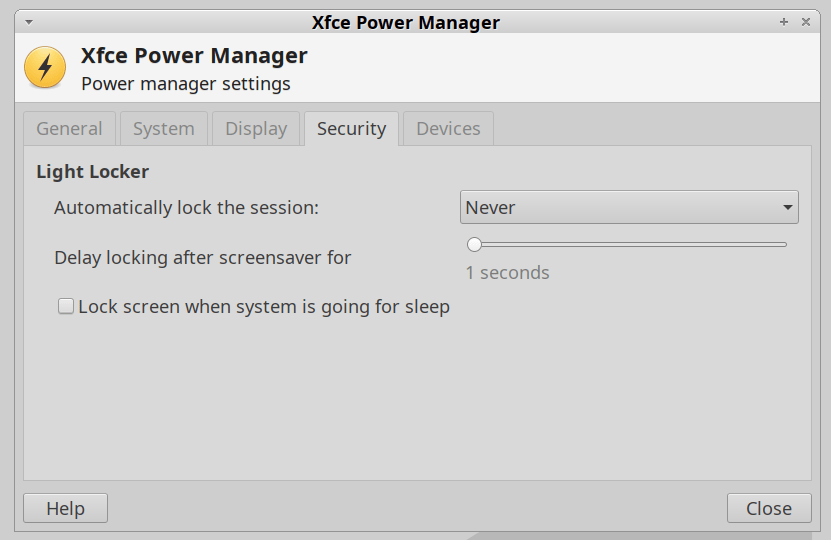 XFCE vs. Screen&nbsp;Locking