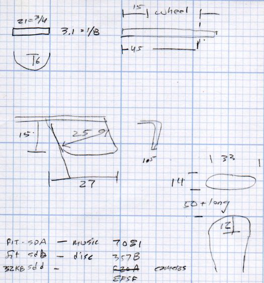 Drive Wheelchair - brake footrest tab dimensions