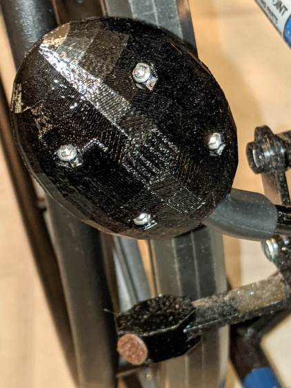 Wheelchair Brake Knob - front view