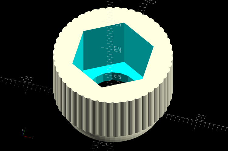 M10x1.5 Acorn Nut knob - solid model
