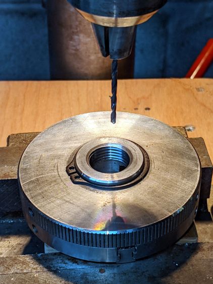 LED Bulb - base drilling setup