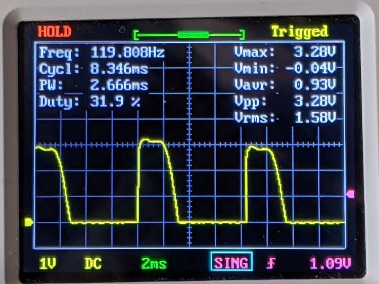 Schauer battery charger - loaded A pulse - 1 A-div