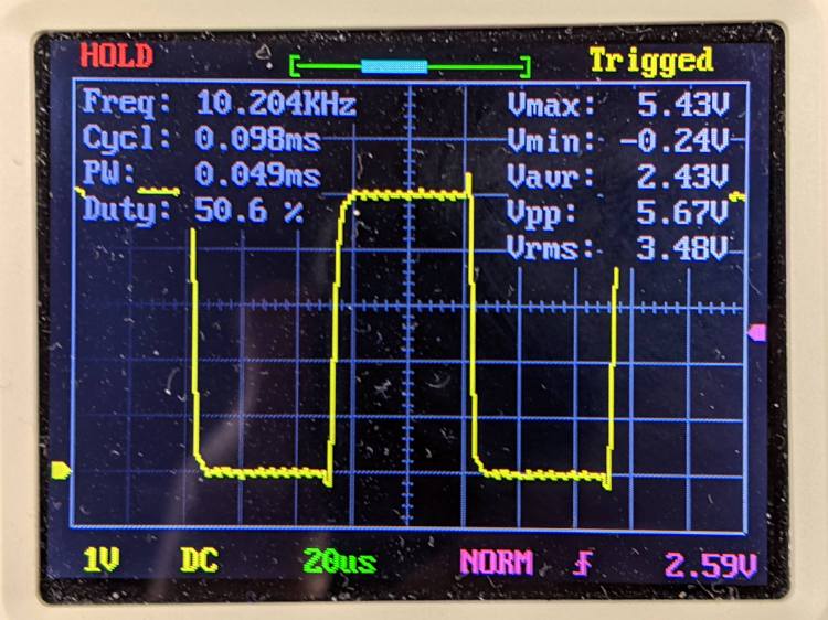 Mesa 5I25 10 kHz PWM output waveform