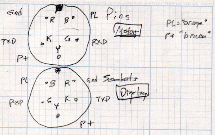 Bafang BBS02 display extender - wire colors