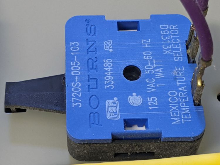 Kenmore dryer temperature selector - part detail