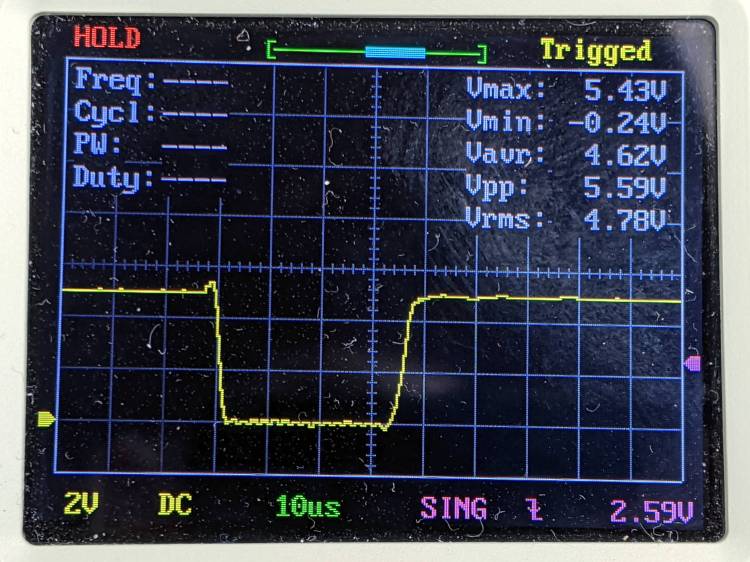 Mesa 5I25 35us active-low Step pulse