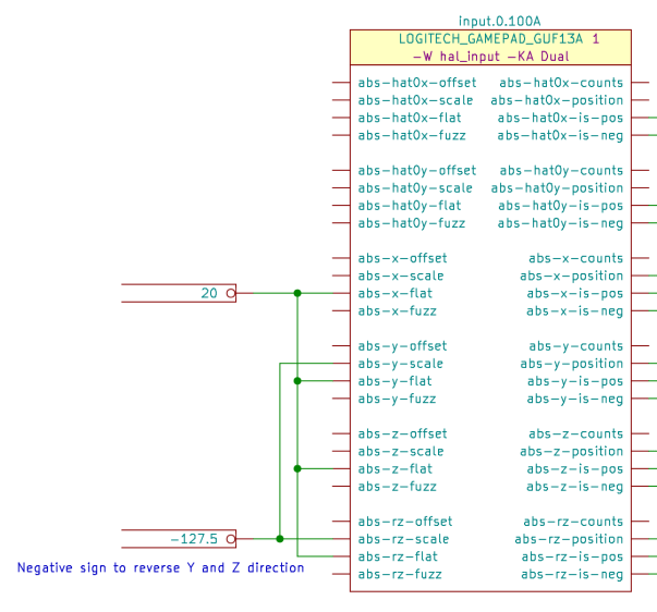 Sherline HAL schematic - Logitech YZ invert