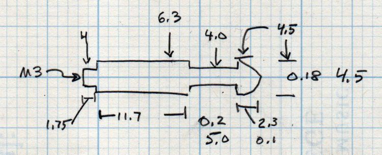 Felco replacement spring pin - dimension doodle