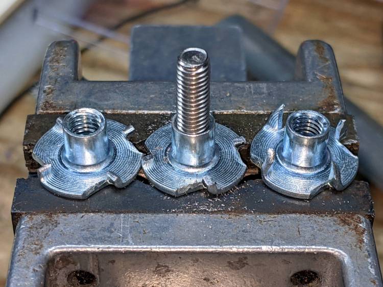 Modified M5 tee nuts