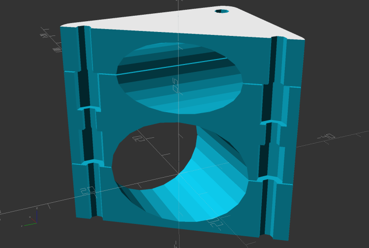 Rear Running Light Seat Clamp - sectioned - solid model