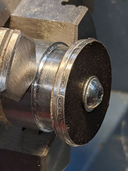 Improved disk turning tool - in use