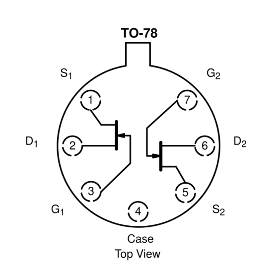 2N5911 Dual JFET pinout