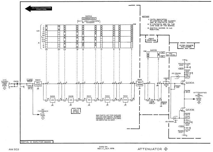 AM503 - Current Probe Amplifier Schematic - Attenuator - Diag 2