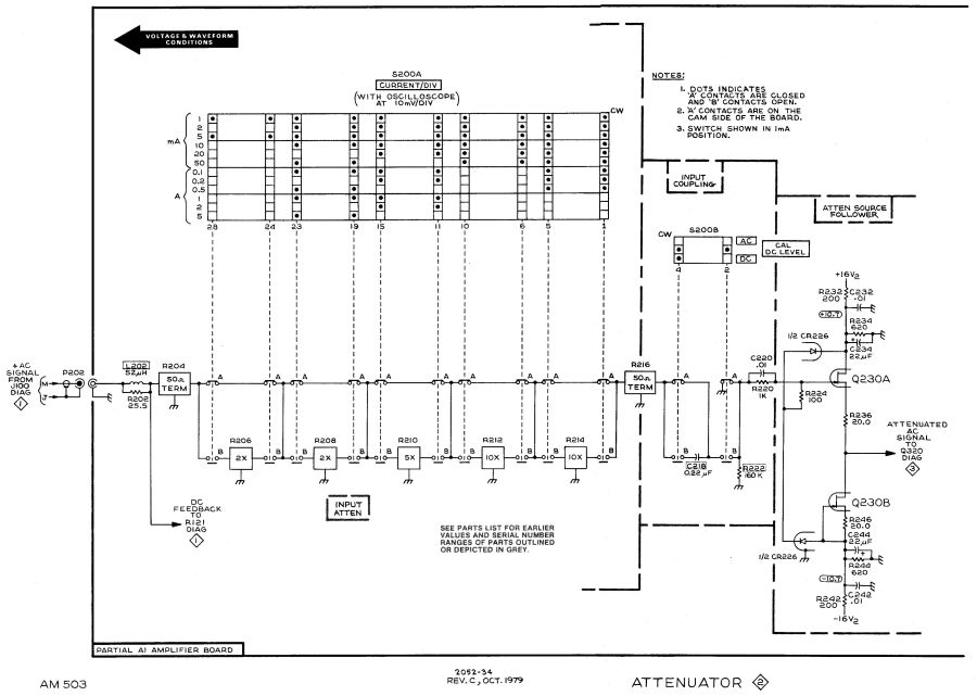 AM503 - Current Probe Amplifier Schematic - Attenuator - Diag 2