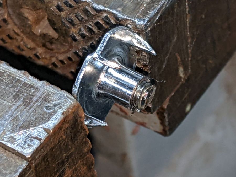 Folding step stool - screw shortening fixture