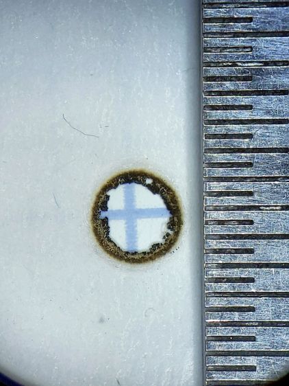 OMTech 60W laser beam test - mirror 1