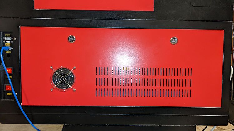 OMTech laser - improved electronics fan - hatch