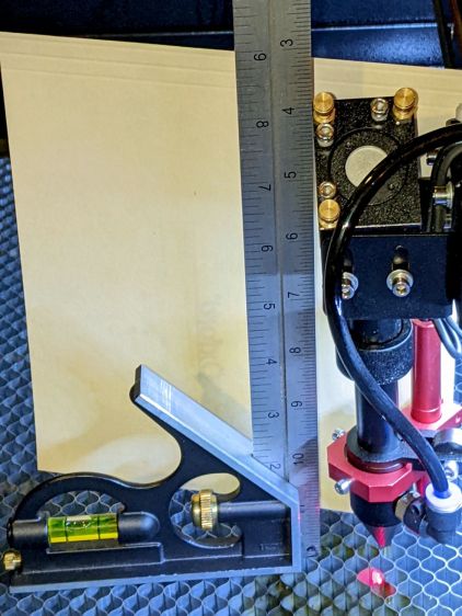 OMTech 60W beam alignment - head X plane