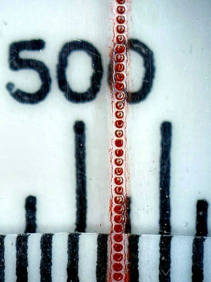 Tek CC - laser-etched cursor hairline - detail