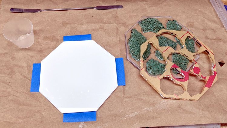 Glass Coaster - base epoxy setup