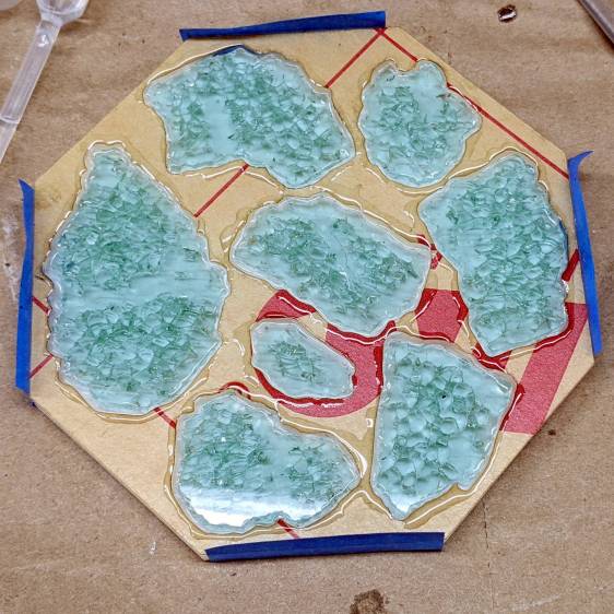 Glass Coaster - fragment epoxy
