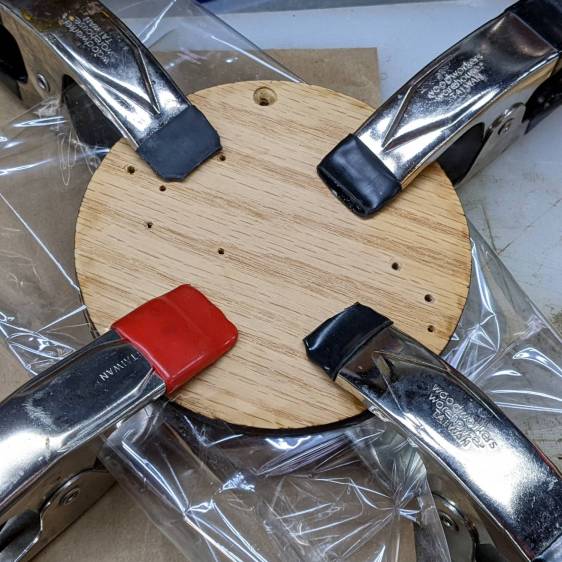 Chipboard coaster - clamping