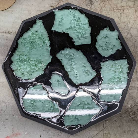 Smashed Glass Coaster - leveled edge