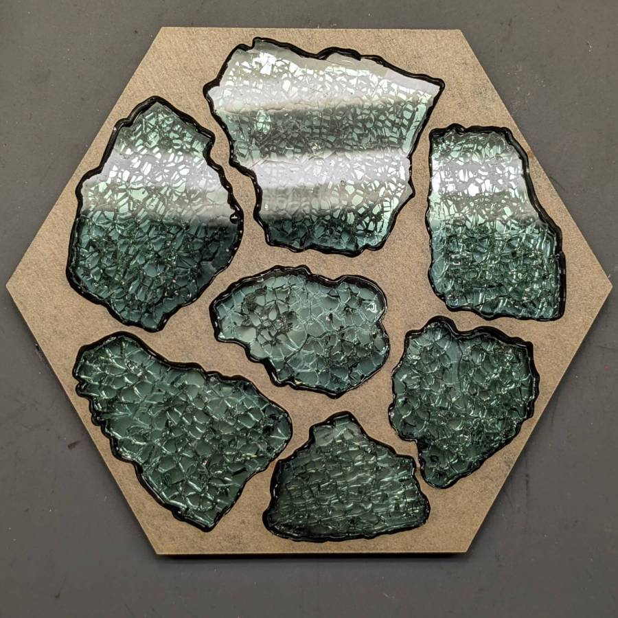 Smashed Glass Coaster 2 - masked top