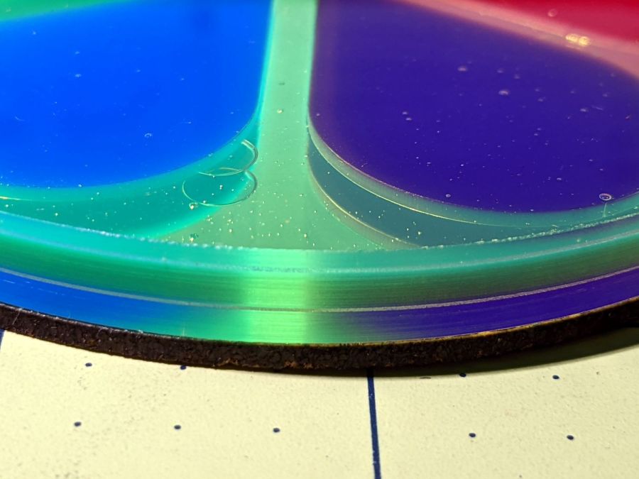 Coaster Epoxy Rim - turned 6 petal mirror