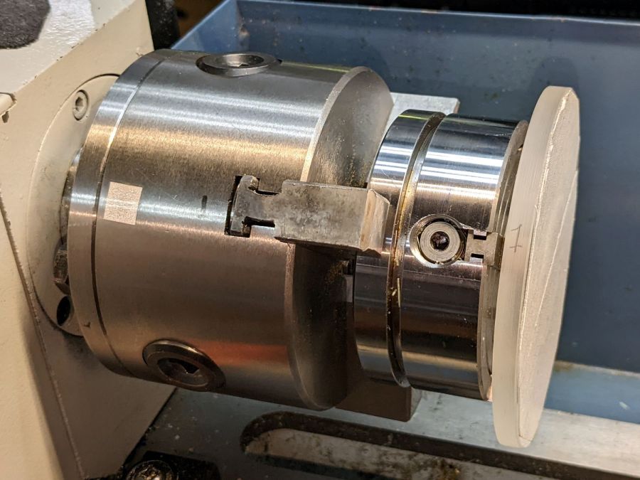 Coaster Epoxy Rim - chuck-in-chuck setup