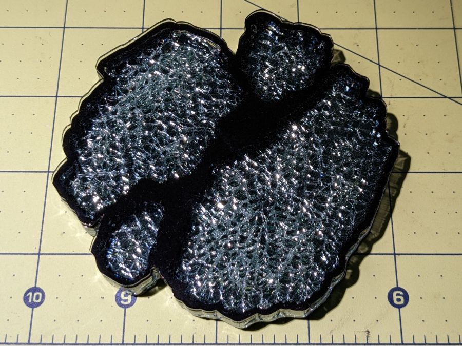 Smashed glass coaster - top view B