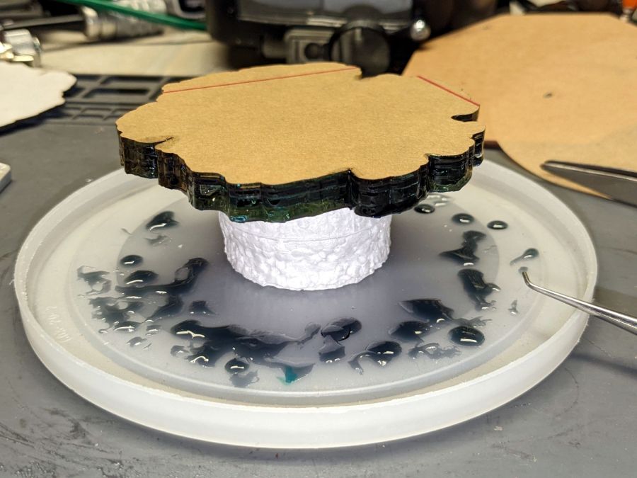 Smashed Glass Coaster 5 - curing