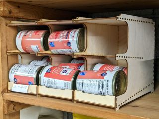 Laser-cut Plywood Can Rack