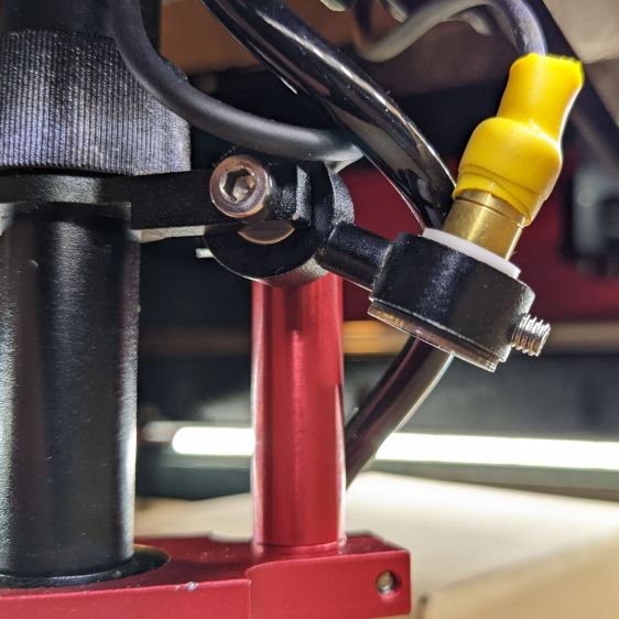 OMTech red dot pointer - polarizing filter installed