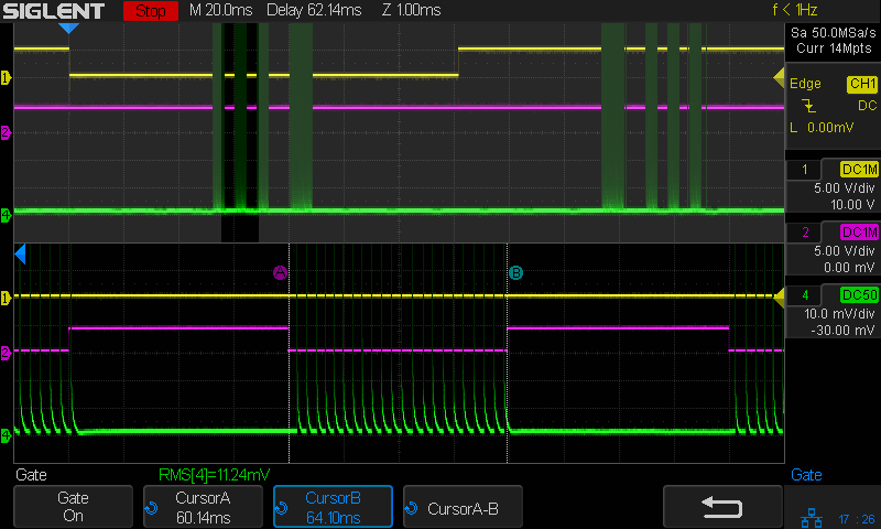 Tube Current - 10pct - RMS pulse - 250mm-s - 10ma-div