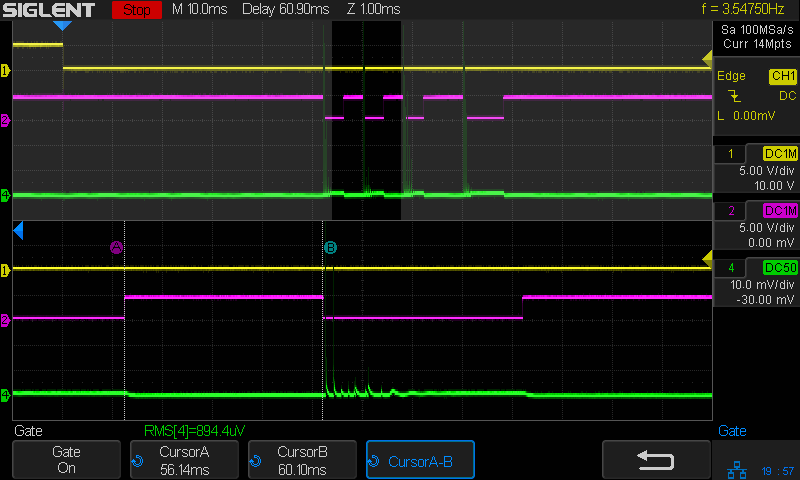Tube Current - gray bars - 40pct - RMS baseline - 100 ma-div