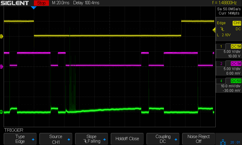 Tube Current - grayscale bars - 100mm-s 100ma-div