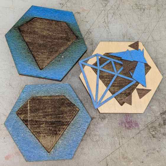 Marquetry plywood engraving depth tests