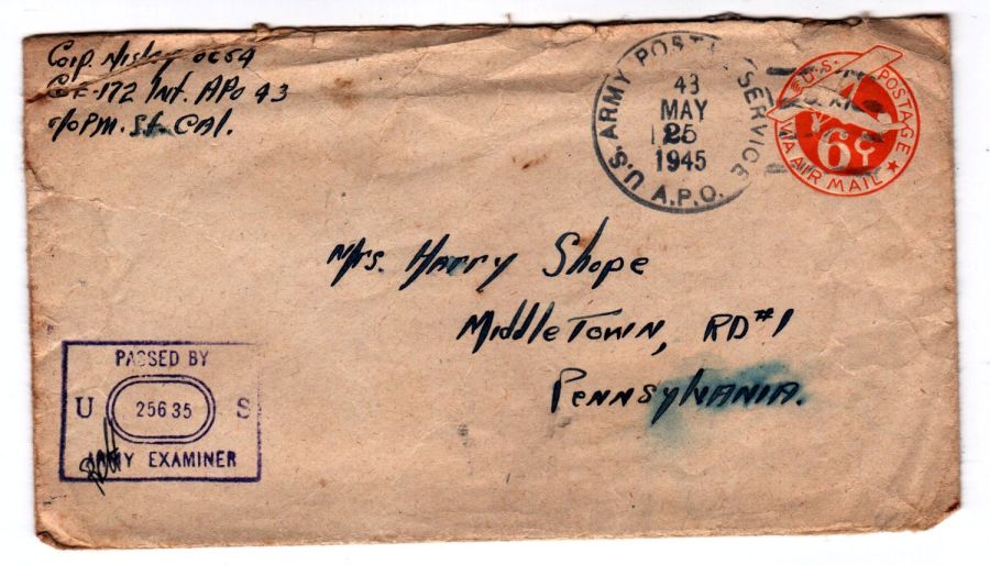 Letter to Mrs Harry Shope - 25 May 1945 - Envelope