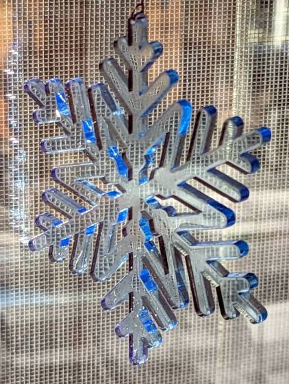 Snowflake Hanger - blue acrylic