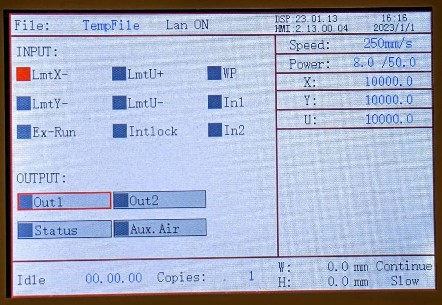Ruida KT332N Controller - inverted X limit switch