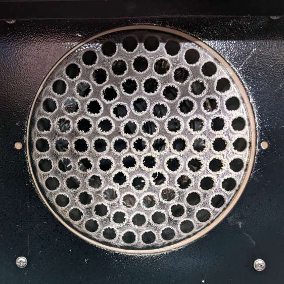 Please Close The Gate - acrylic dust on exhaust port