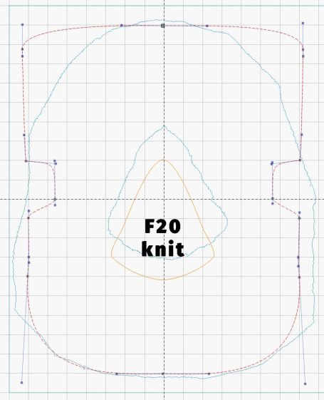 CPAP Mask Liner - F20 knit - spline fit